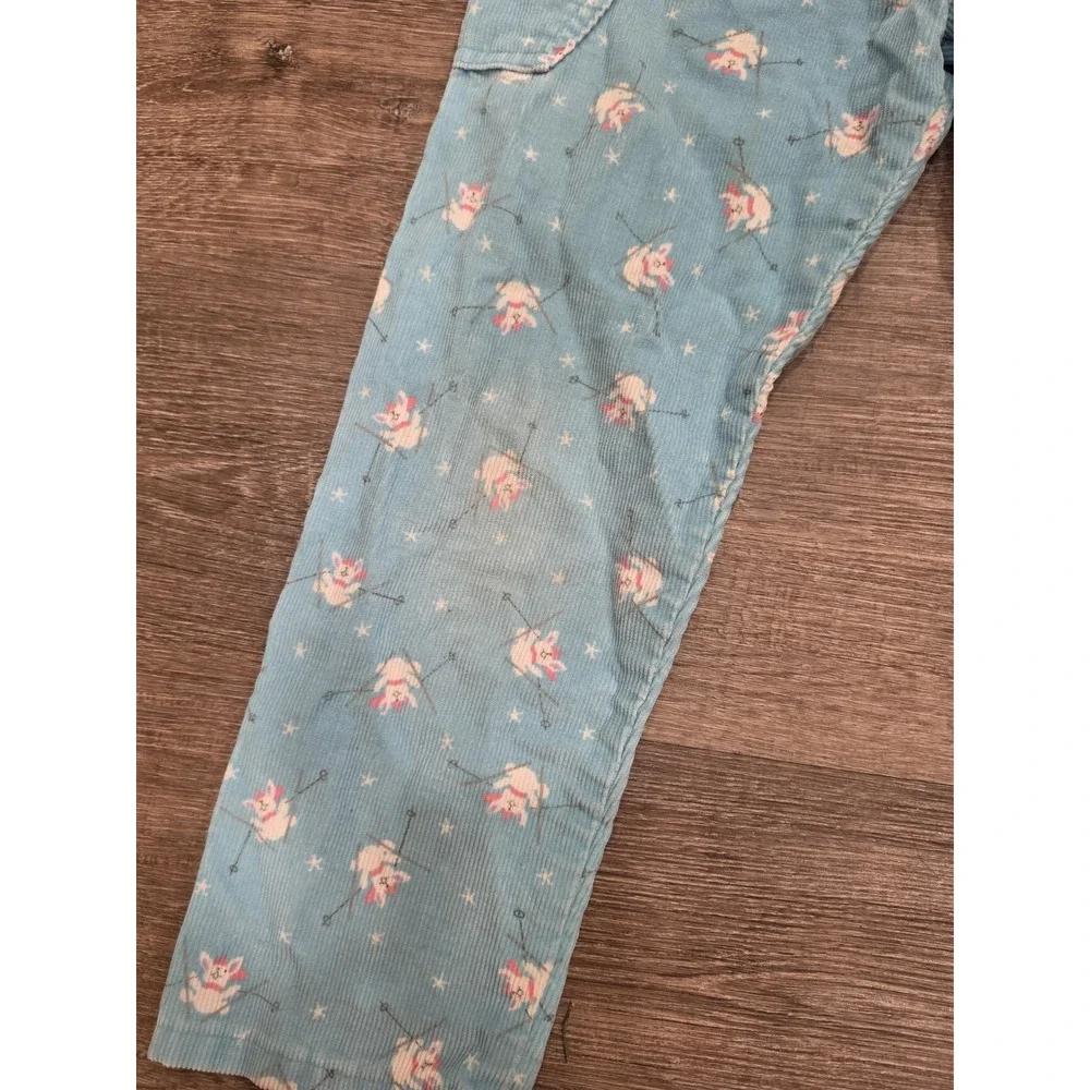 Vintage OshKosh B'Gosh Pants Kids 6 Corduroy Skiing Bunnies Union USA Made